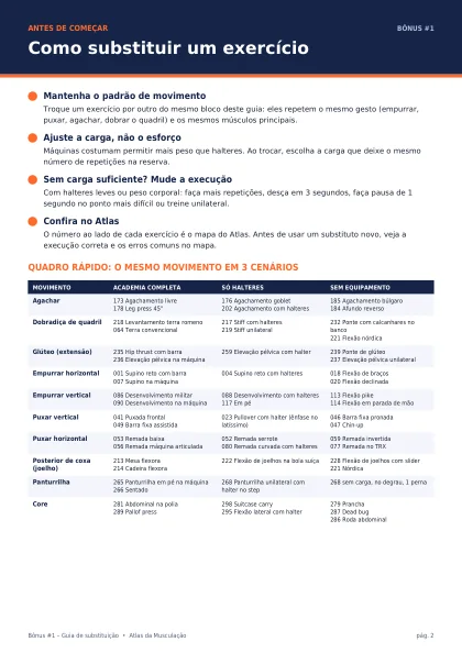 Bônus 01: Guia de substituição de exercícios (página interna)