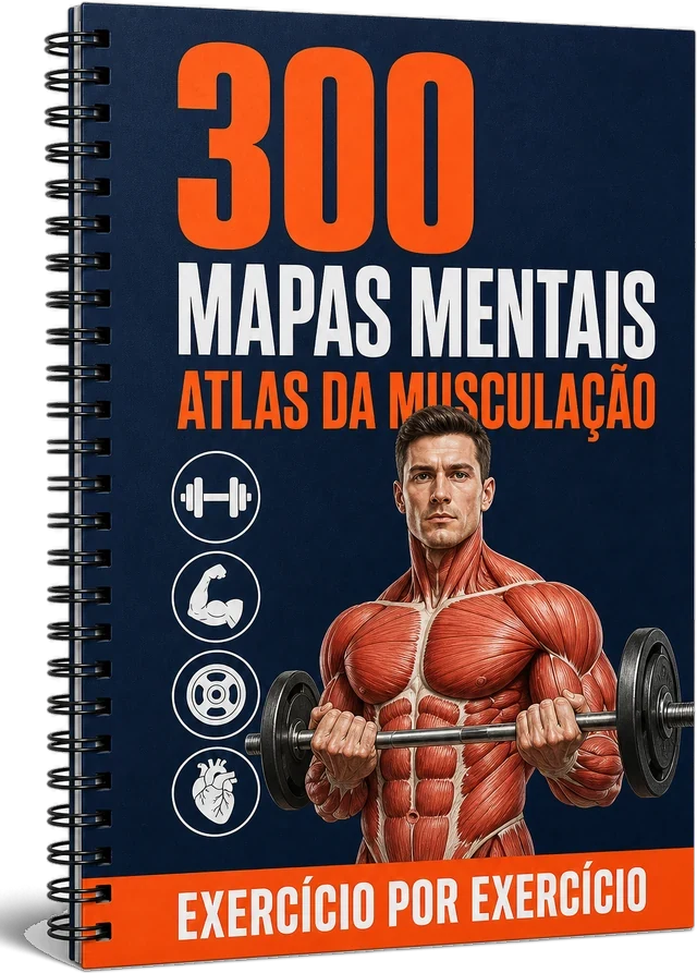 Capa do e-book Atlas da Musculação: 300 mapas mentais, exercício por exercício