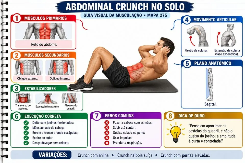 Mapa: Abdominal crunch no solo